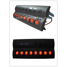 Disyuntor de panel de interruptor basculante de circuito marino DC12V 6 Gang con LED rojo para coche barco Pn-RP6